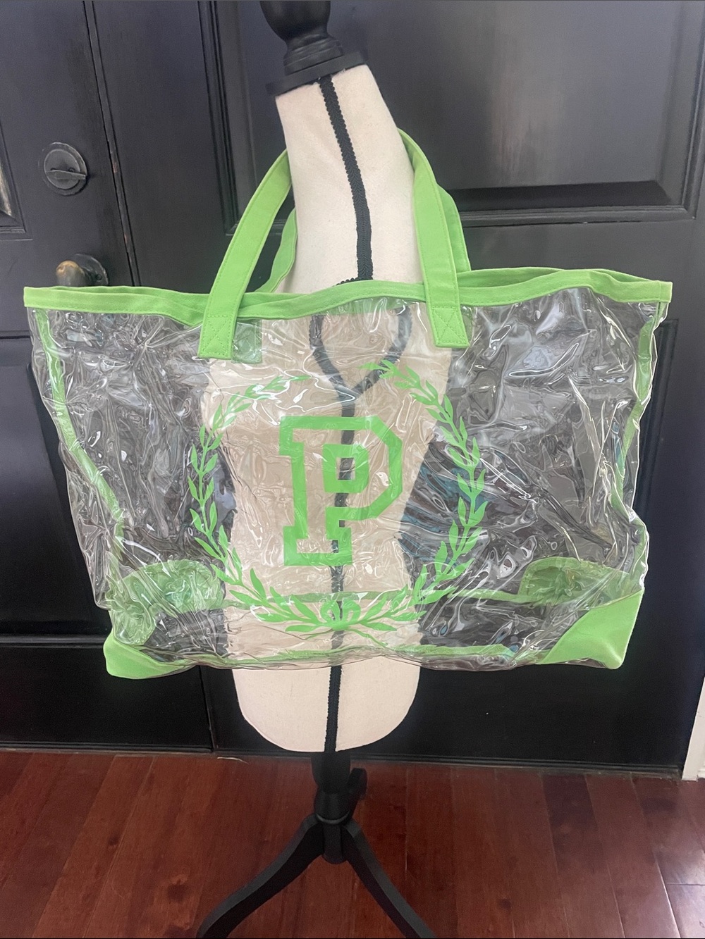 Rare Vintage Y2K Pink Victoria’s Secret Green Stadium Logo Tote